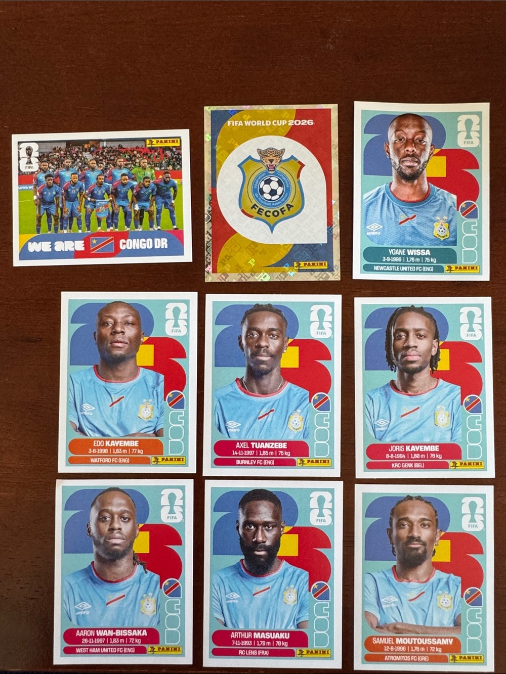 Panini FIFA 2026 World Cup Soccer Football Congo DR Sticker Collection